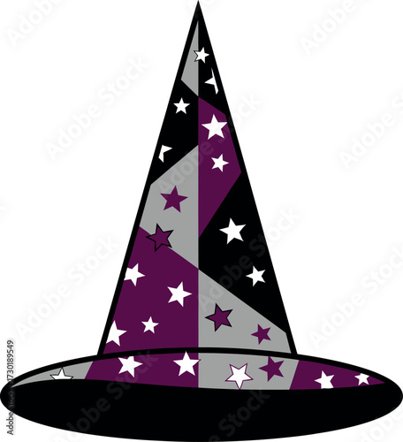 Witch Hat with Stars - Halloween Graphic