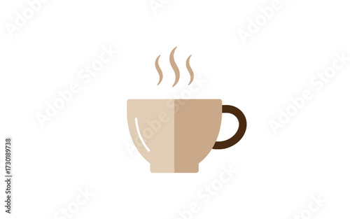 A simple illustration of a coffee cup with steam rising, depicting a warm beverage.