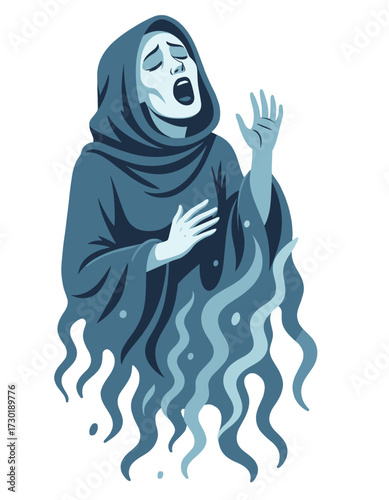 Ghostly Spirit Phantom Apparition Singing Horror Character Spooky Night
