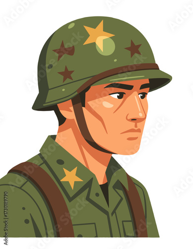 Soldier Military Man Portrait Green Uniform Army Hero