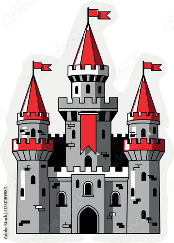 Vector Illustration of a Fantasy Castle