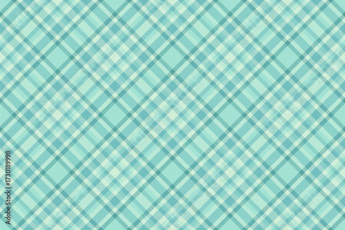 Other vector fabric pattern, basic seamless background tartan. Open textile texture plaid check in light and teal colors.