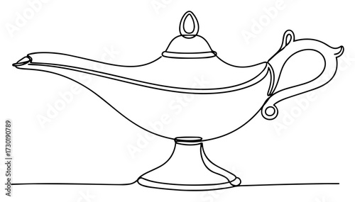 Magic Genie Lamp from an Arabian Nights Fairy Tale