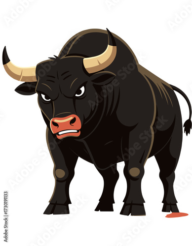 Strong Bull Angry Toro Mascot Cartoon Logo