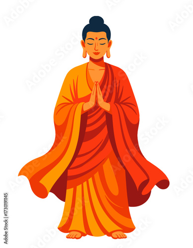 Lord Buddha Meditation Pose Asian Religious Art