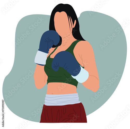 female boxer. a female boxer punching forward
