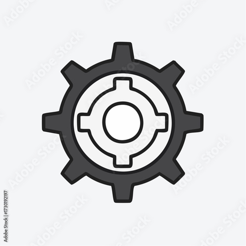 Gear Icon Modern Industrial Design for Technology, Engineering, and Business Solutions
