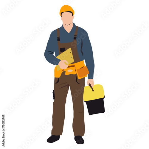 construction worker with clipboard