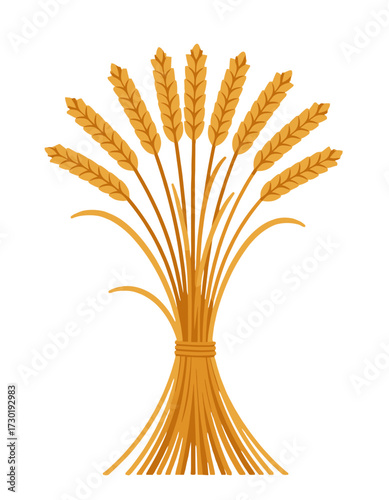 Golden Wheat Bunch Agriculture Symbol Harvest Crop Farm Bread Grain