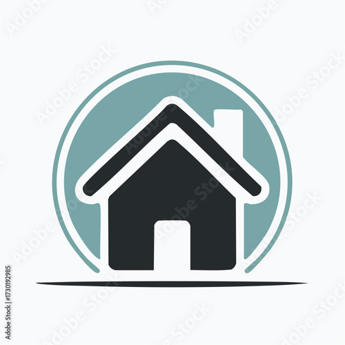 Simple black house icon representing the concept of home, real estate, and property. Minimalist vector graphic symbol for web or print