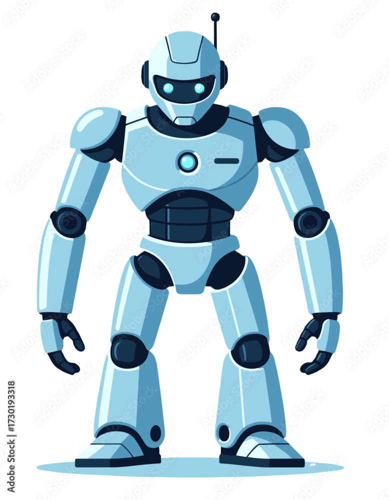 Fototapeta premium Cartoon Robot Character Android Mascot Artificial Intelligence Concept