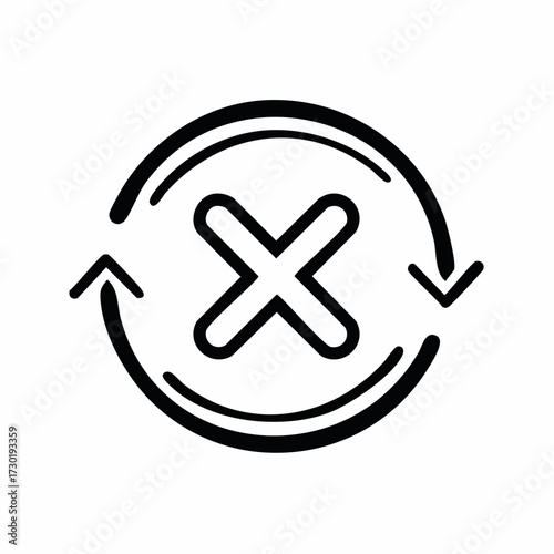 Recycling bin icon with circular arrows representing the process of waste management and environmental sustainability