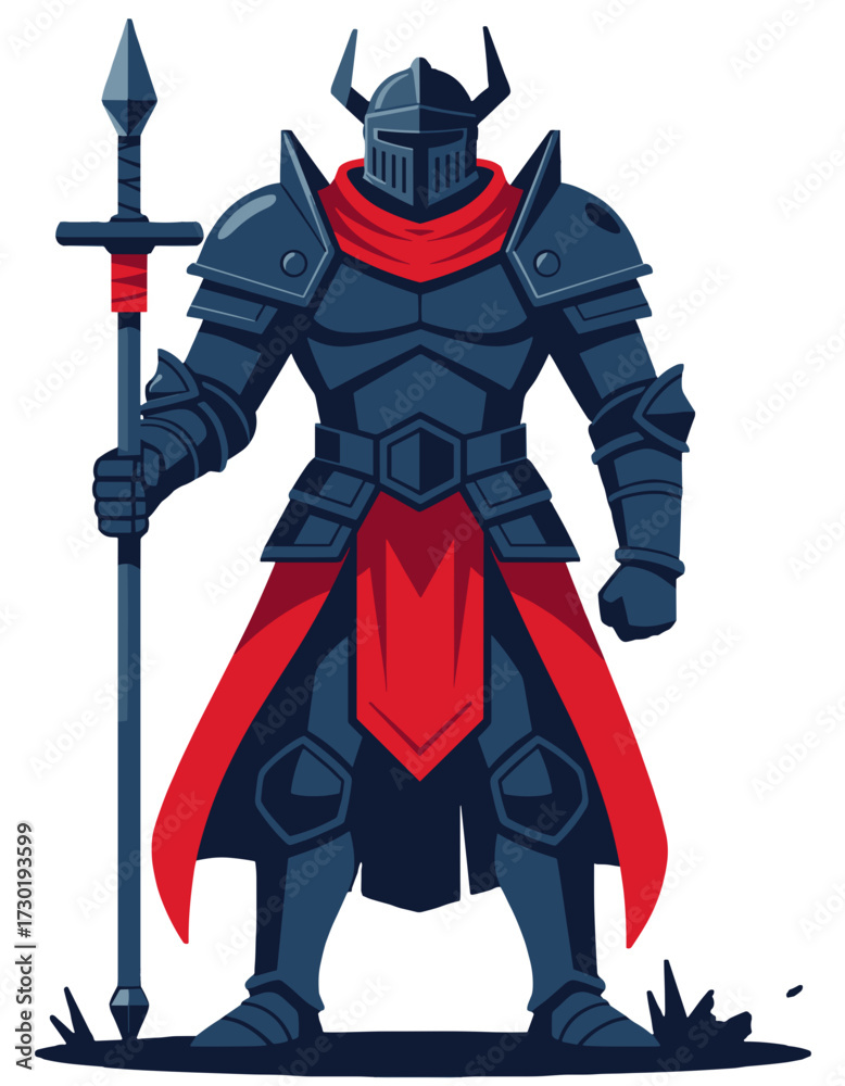 Fototapeta premium Dark Knight Medieval Warrior Character Fantasy Game