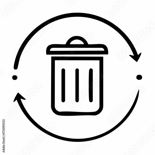Recycling and waste management icon symbolizing environmental sustainability and resource conservation