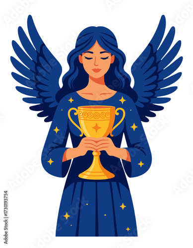 Angel Woman Golden Cup Success Winner Prize Award