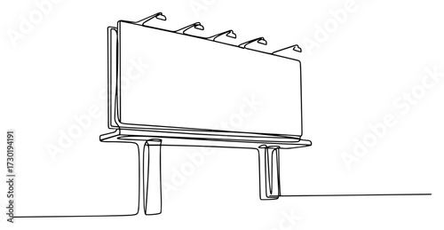 Blank Roadside Billboard Outline Illustration