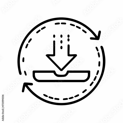 Download Process Conceptual Icon Illustrating Data Transfer and Synchronization with Circular Arrows