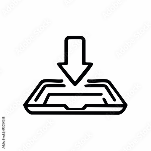 Download or upload icon representing data transfer or file management in a digital interface