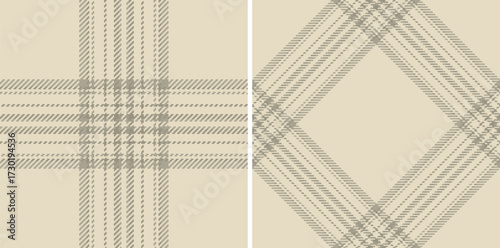 Beige plaid pattern design. Classic tartan seamless vector background, perfect for textiles, fashion or print. Soft, cozy, and versatile aesthetic.
