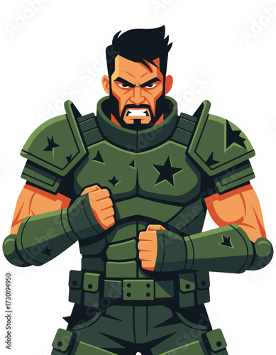 Aggressive Soldier Warrior Mascot Esport Game Character