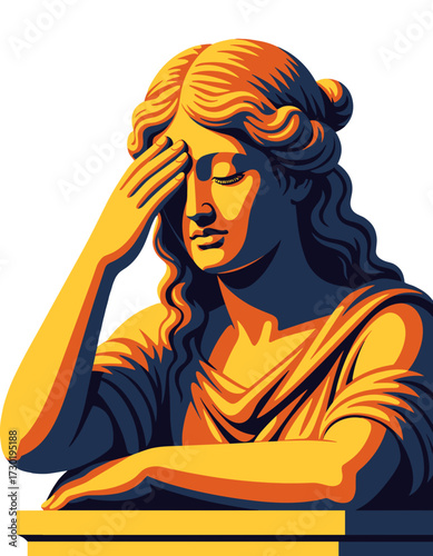 Statue Woman Sadness Grief Depression Thoughtful Melancholy Emotion Female Profile