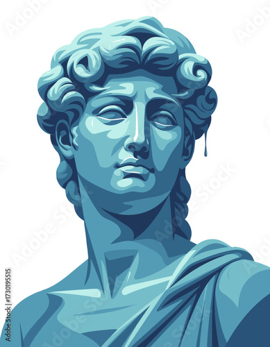 David Bust Statue Vector Art Greek God Sculpture Renaissance