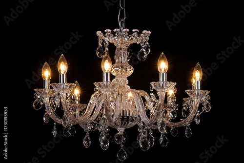 Elegant Crystal Chandelier with Warm Lighting Design