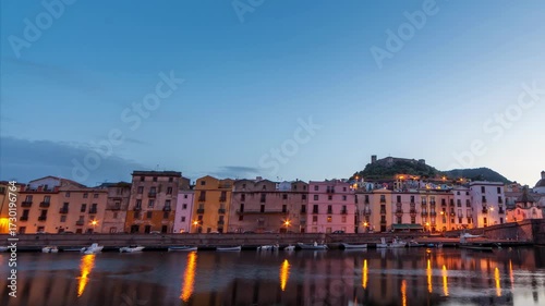 Beginning of a new day the ald town of Bosa