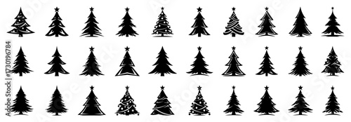 Christmas Tree Silhouette Icon Pack