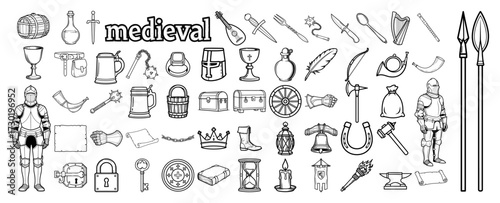 Medieval Icons and Weapons Collection