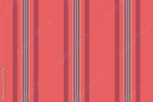 Pide pattern vertical background, artwork fabric seamless stripe. Rracery lines vector textile texture in red and pastel colors.