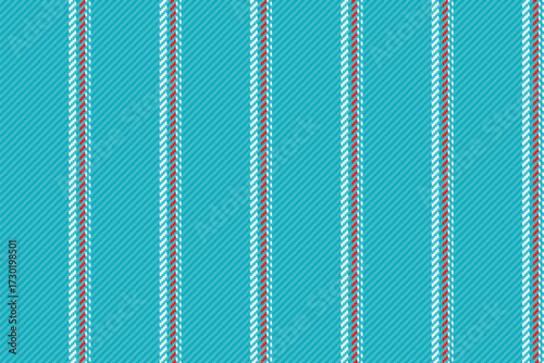 Relax texture background seamless, fade textile vertical fabric. Hobby stripe pattern vector lines in cyan and light colors.