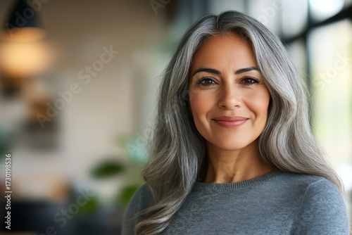 Wallpaper Mural Confident Latin Businesswoman Portrait in Modern Office Torontodigital.ca