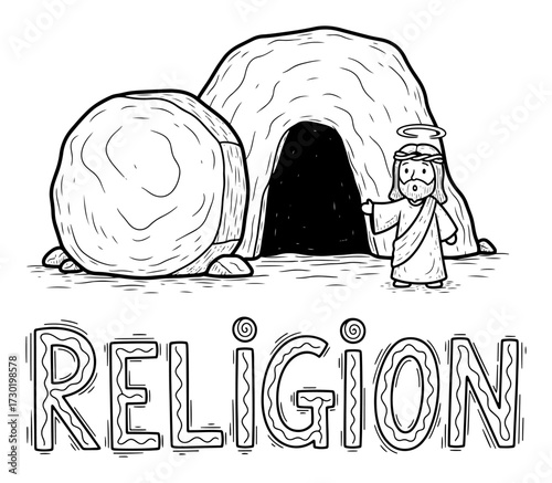 Empty Tomb Resurrection Coloring Page