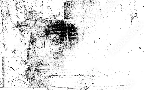 Scratched and Cracked Grunge Urban Background Texture Vector. Dust Overlay Distress Grainy Grungy Effect. Distressed Backdrop Vector Illustration. Isolated Black on White Background. 