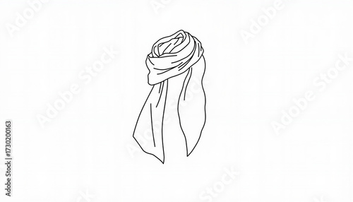 Elegant scarf design in minimalist style on white background  
