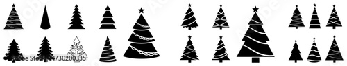Minimal Christmas Tree Icons Set