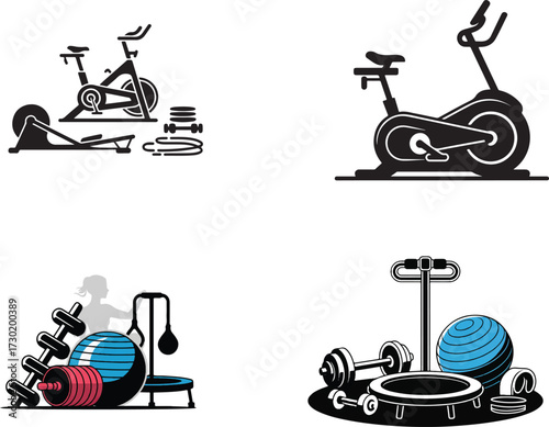 Exercise equipment collection exercise bike elliptical