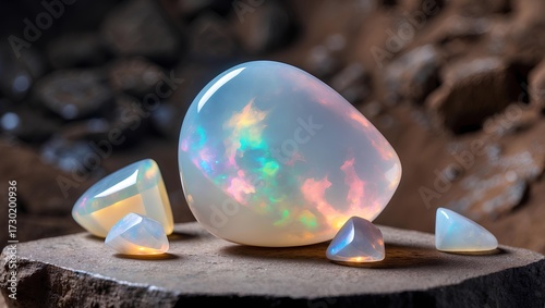 White Opal – Ethiopia, Beautiful Natural Stones showcasing ethereal beauty, rare play-of-color, and timeless elegance that symbolize purity, harmony, and natural artistic wonder