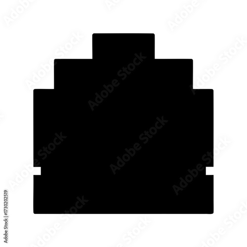 Abstract geometric silhouette of a multilayered structure or building design