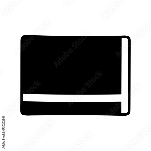Black and white rectangle shape with additional lines forming a design