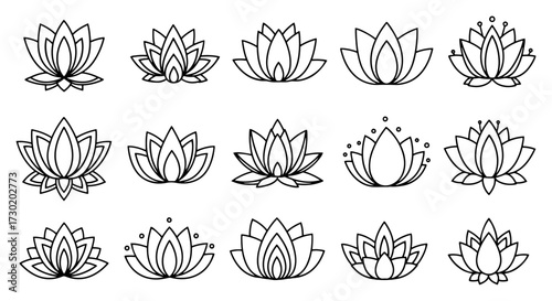 Lotus Flower Icon Set