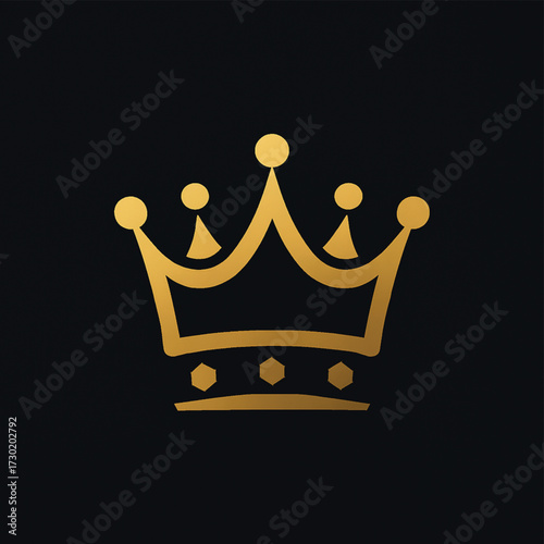 This golden crown vector illustration is a majestic royal symbol of luxury and authority for a king or queen