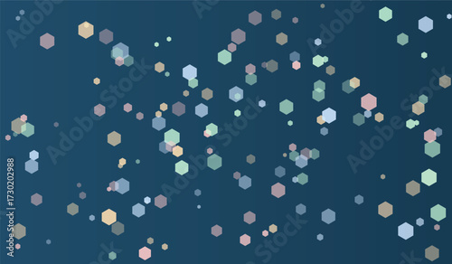 Abstract wet glass background with blue light and falling raindrops, a pattern of water and bubbles