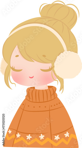 girl with earmuff in winter