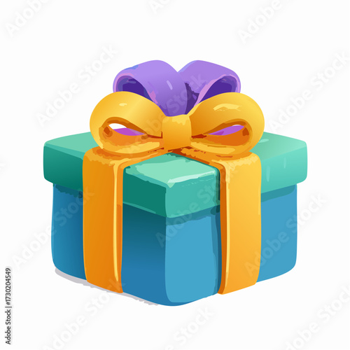 A beautifully wrapped gift box with a colorful ribbon and bow, representing a joyful surprise for a celebration