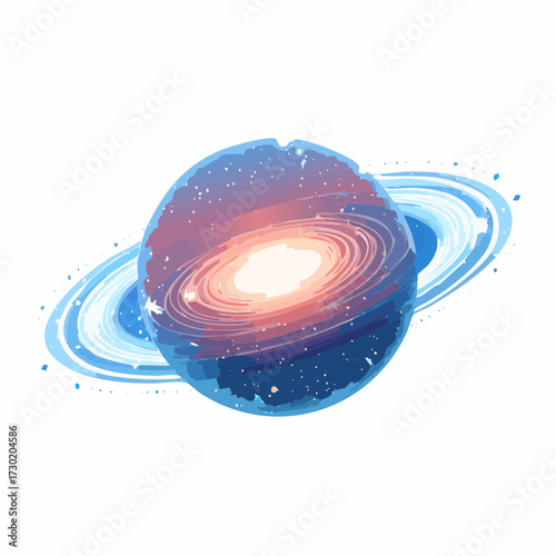 Cosmic Ring A Vibrant Galaxy Illustration