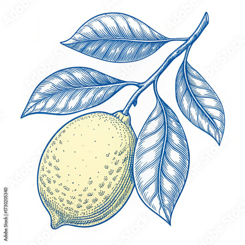 “Hand-Drawn Blue Line Art Fruit Illustrations Set – Bananas, Berries, Citrus, Grapes, Pineapple & More”