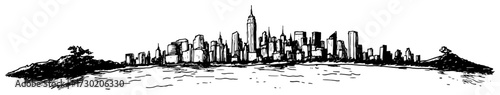 New York City Skyline Hand Drawn Sketch