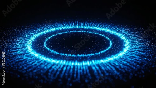 Wallpaper Mural Circular, glowing, particle ring design on dark background Torontodigital.ca